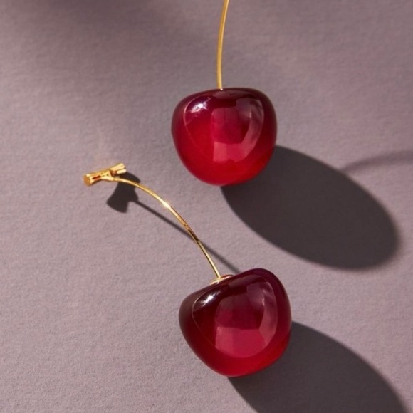 ✨Anthropologie Minet Cherry Drop Earrings - Picture 3 of 7